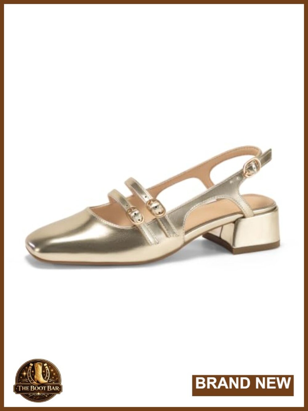 Women's Mary Jane Chunky Low Heels Slingback Pumps Square Toe Faux Leather
